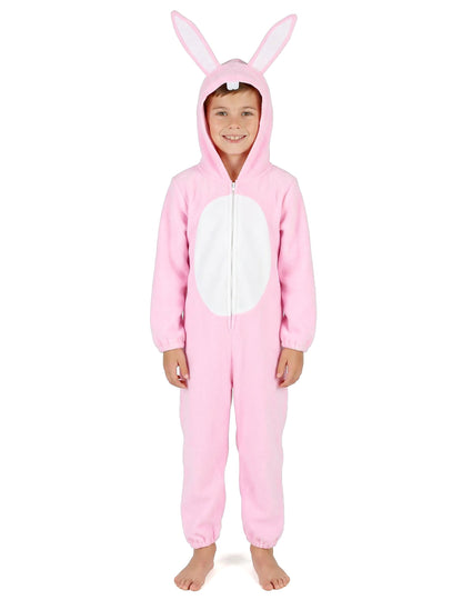 Vue de face de la combinaison du déguisement de lapin pour enfant