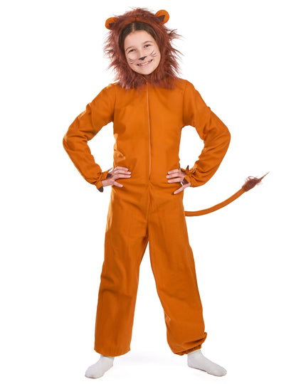 Vue de face du déguisement de lion pour enfant