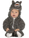 Déguisement de loup pour bébé gris en peluche avec capuche