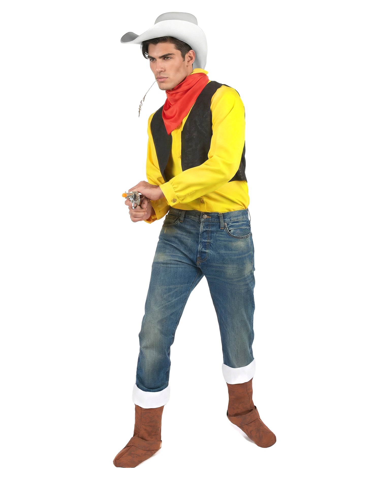 Vue de profil du déguisement Lucky Luke™ pour adulte