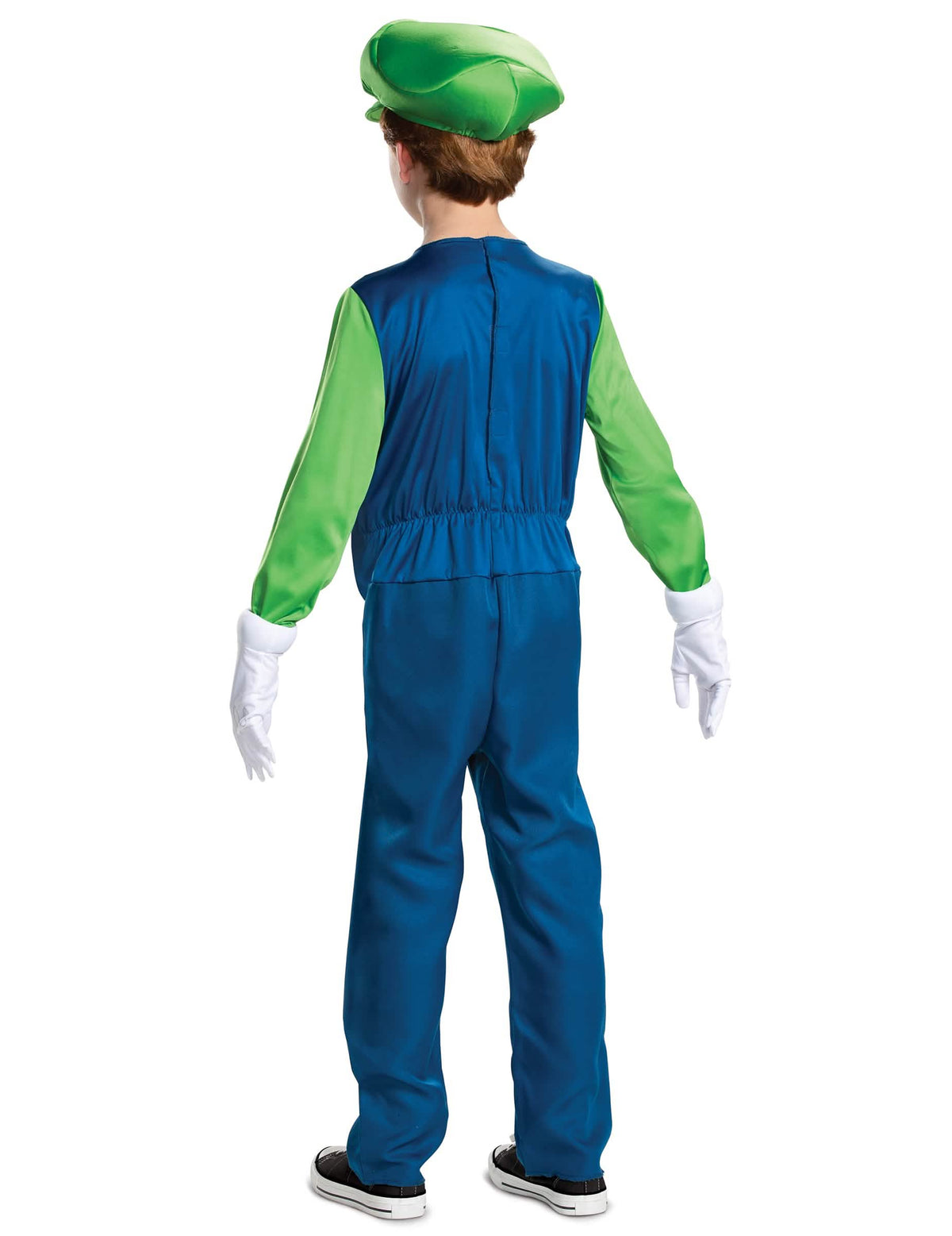 Изглед отзад на луксозния костюм Luigi за дете