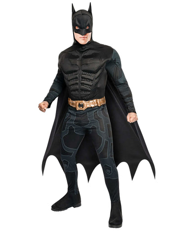 Déguisement luxe Batman™ pour homme noir avec ceinture dorée