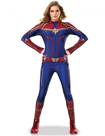 Луксозен капитан Marvel жена костюм