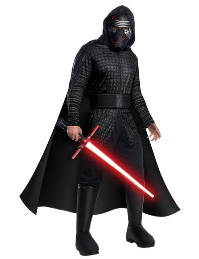 Луксозен костюм Kylo Ren Star Wars IX за възрастни, черен, с маска и пелерина