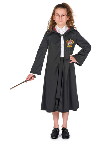 Vue d'ensemble en pied du déguisement luxe robe de sorcier Gryffondor Harry Potter
