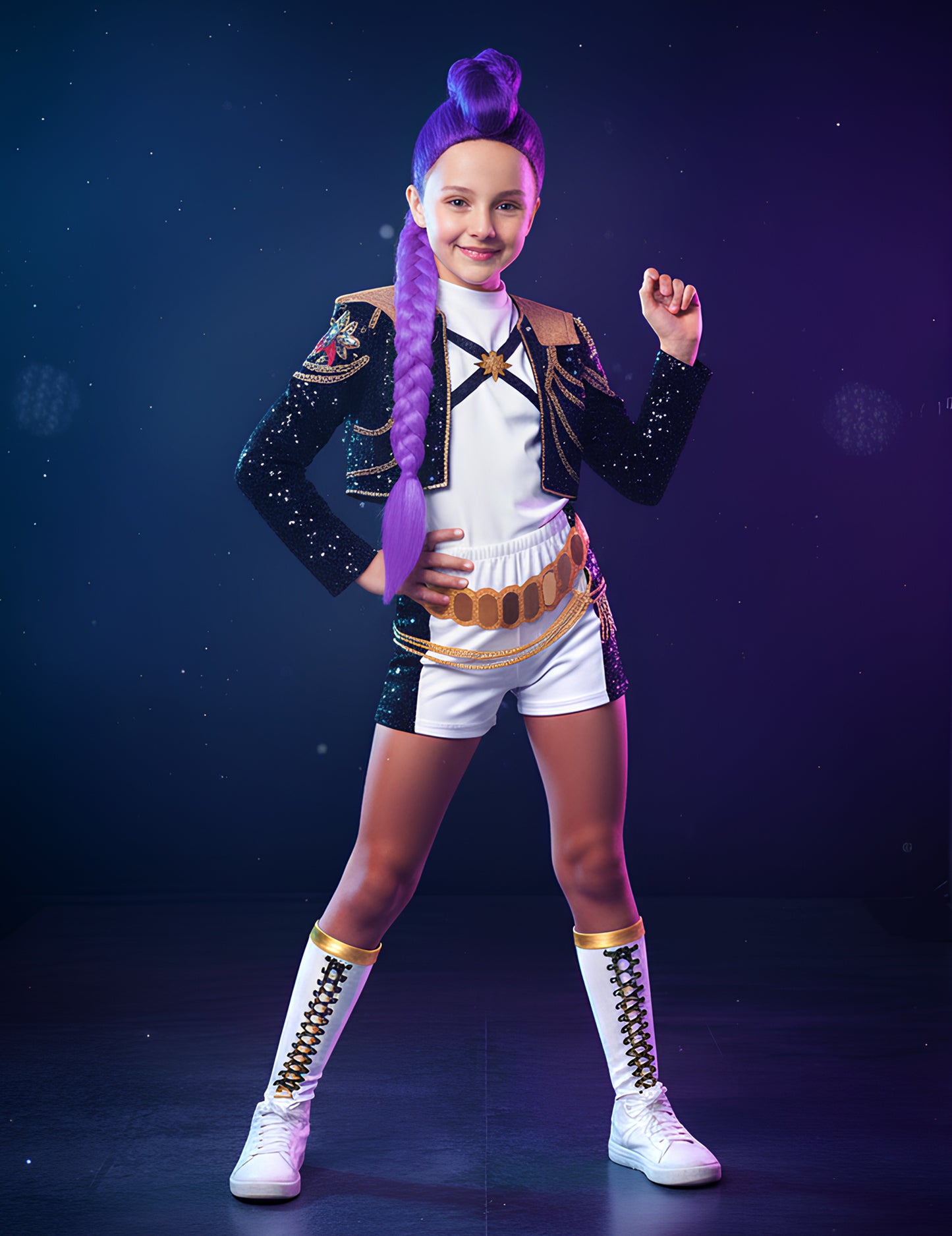 Луксозен костюм Rumi Gold Kpop Demon Hunter™ за момиче 