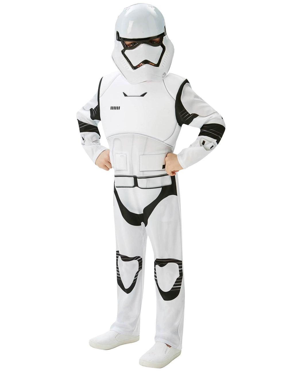 Луксозен костюм Stormtrooper Star Wars VII™ за дете бял и черен с маска