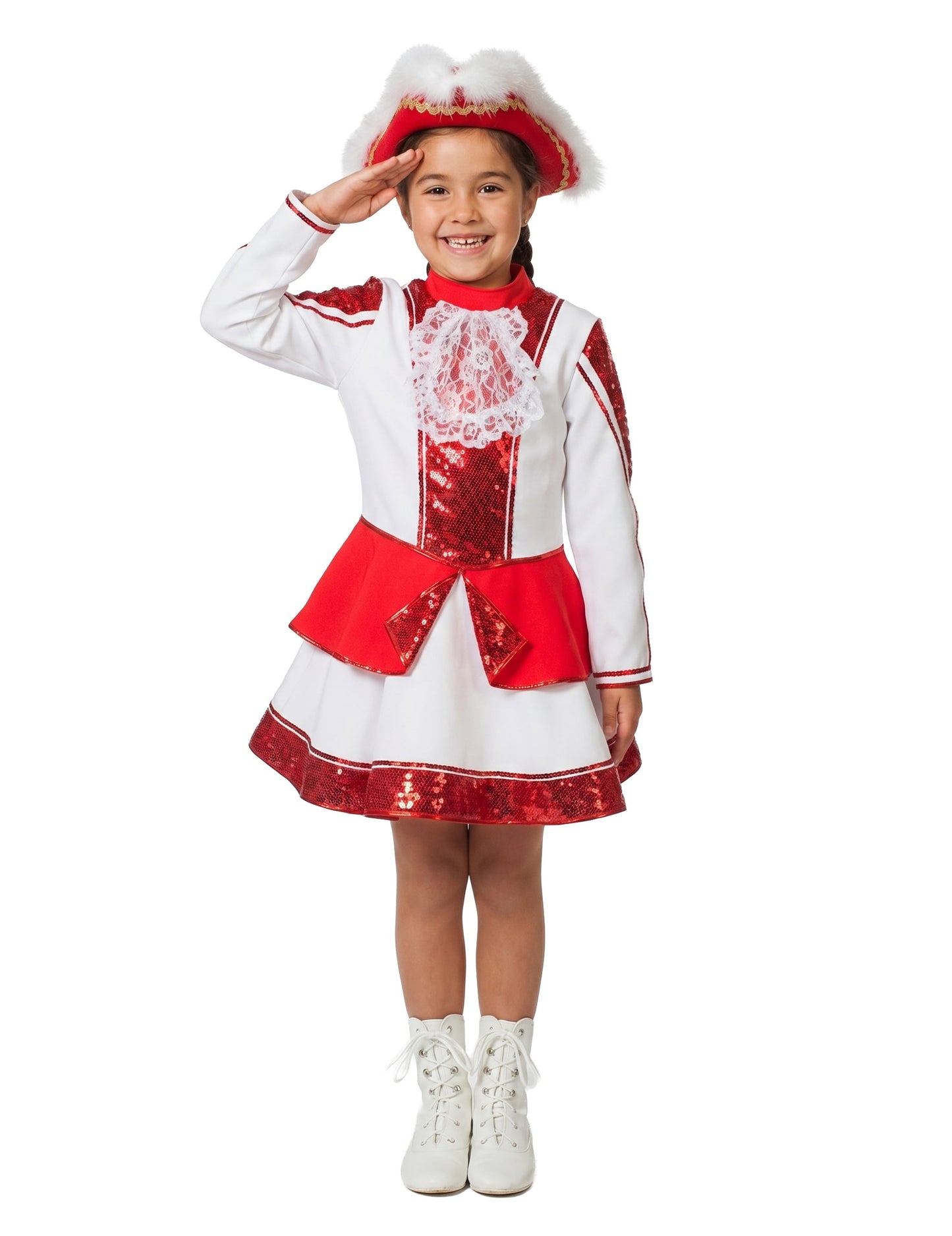 Déguisement Majorette gabardine rouge fille