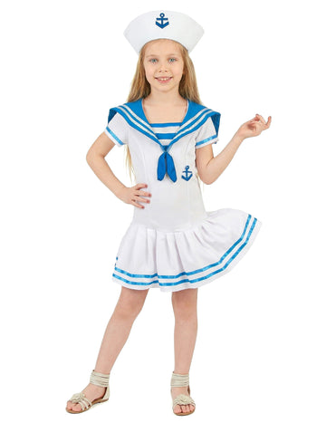 Момиче котва морски костюм