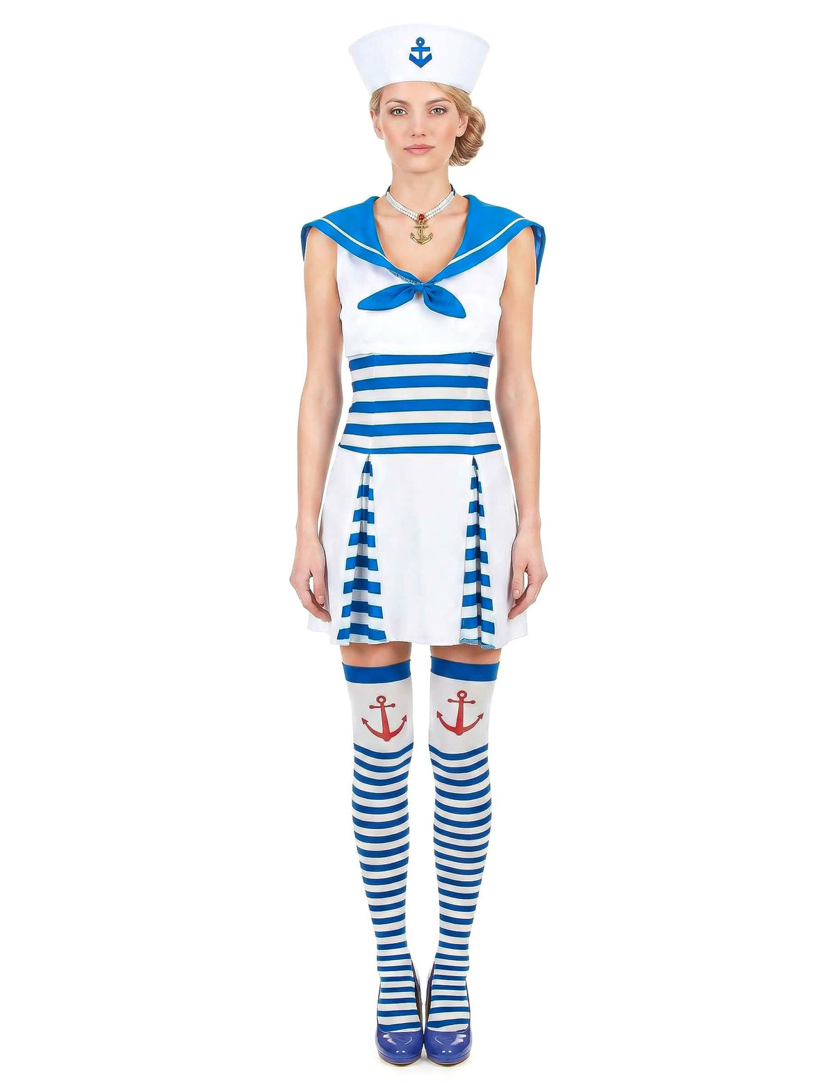 Déguisement marin robe rayée femme
