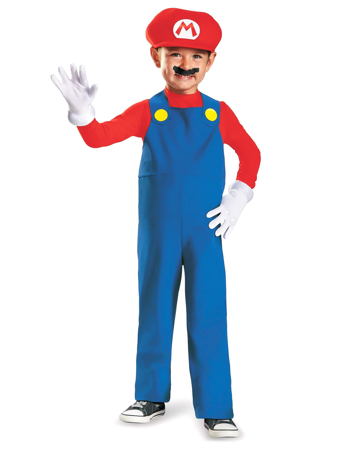 Костюм на Mario™ за дете червен и син с каскет и мустаци