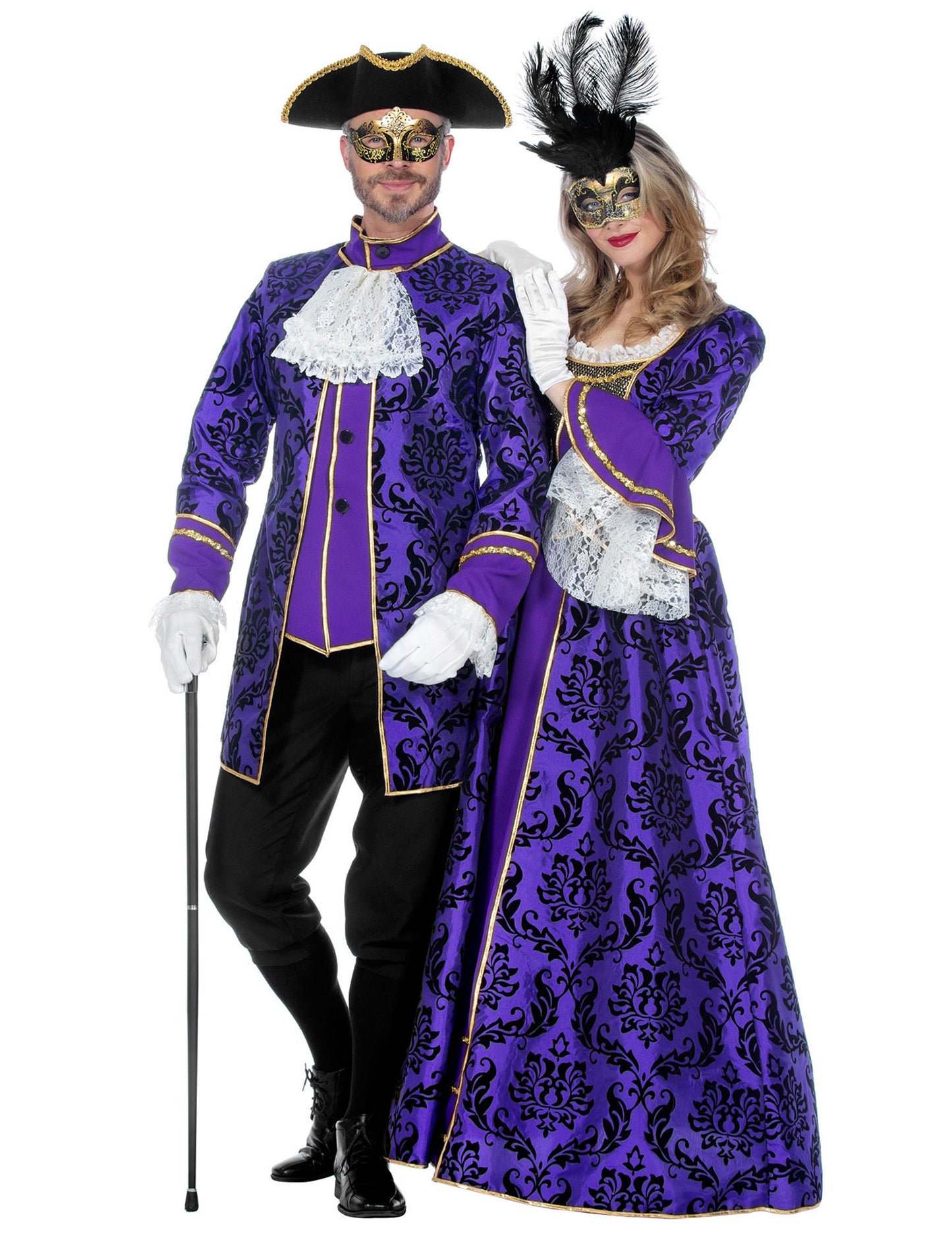 Луксозен виолетов бароков костюм маркиз за жени