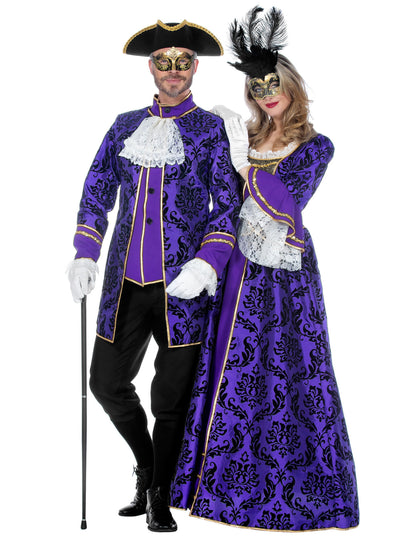 Луксозен виолетов бароков костюм маркиз за жени