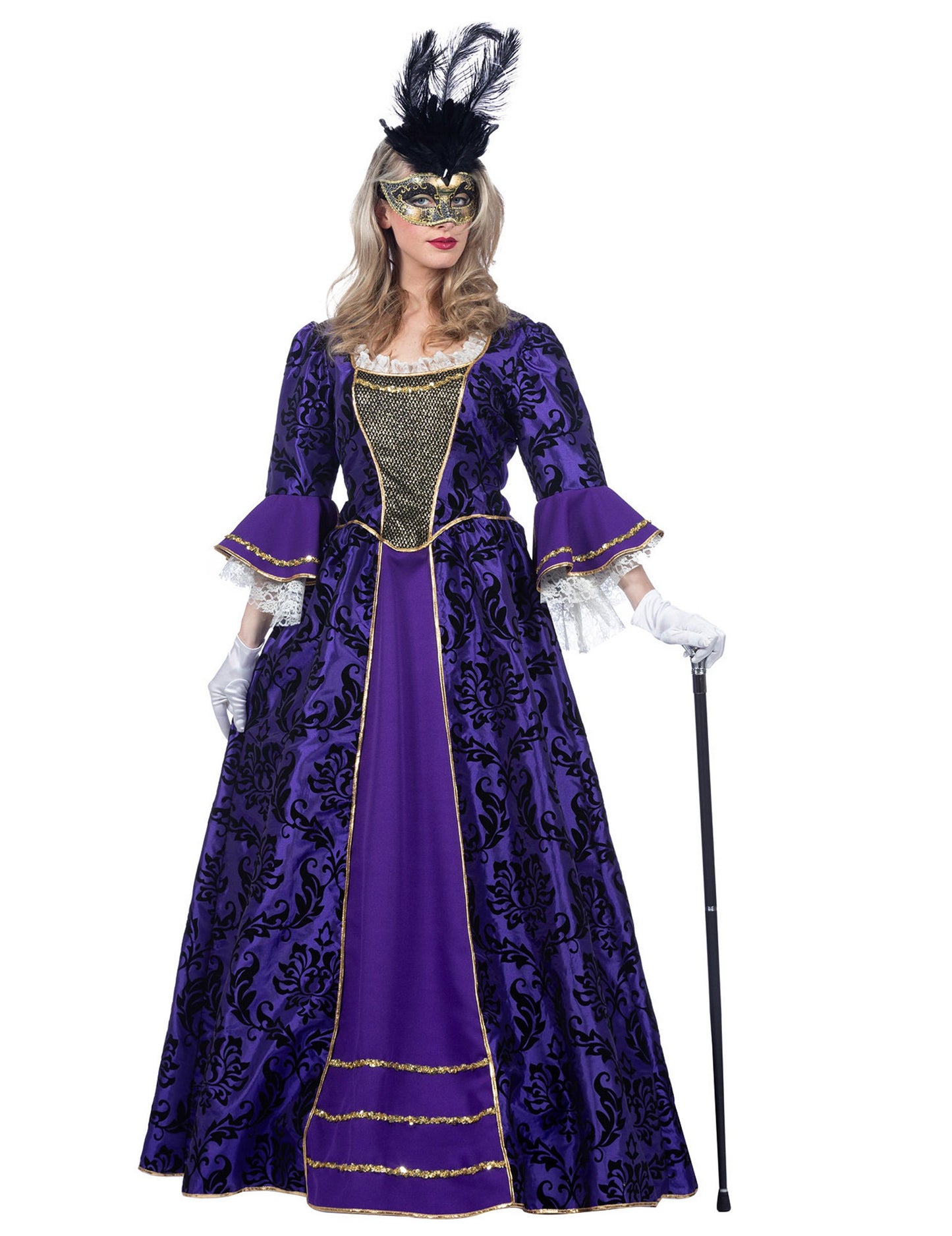 Луксозен виолетов бароков костюм маркиз за жени
