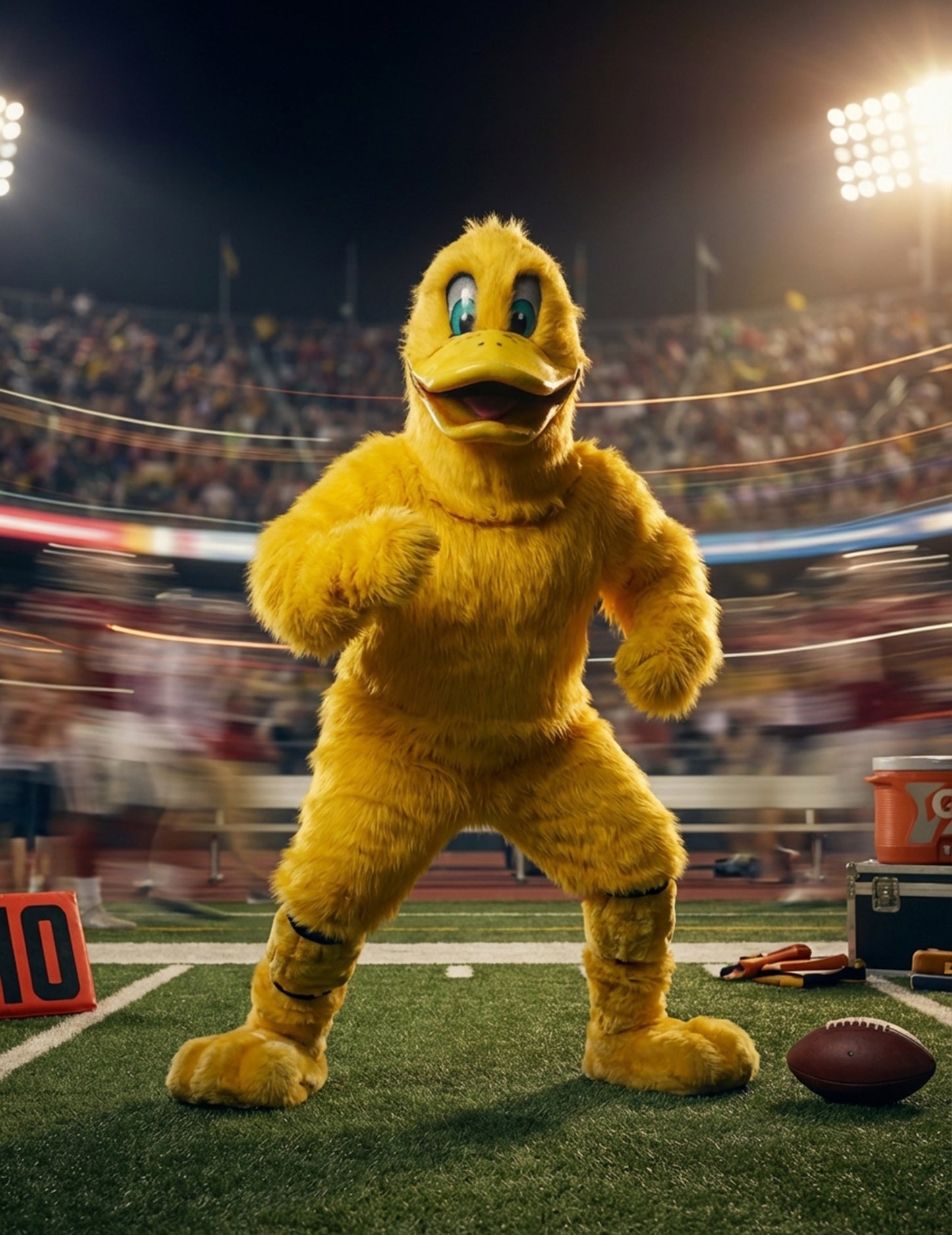 Костюм за талисман на жълта патица за възрастни