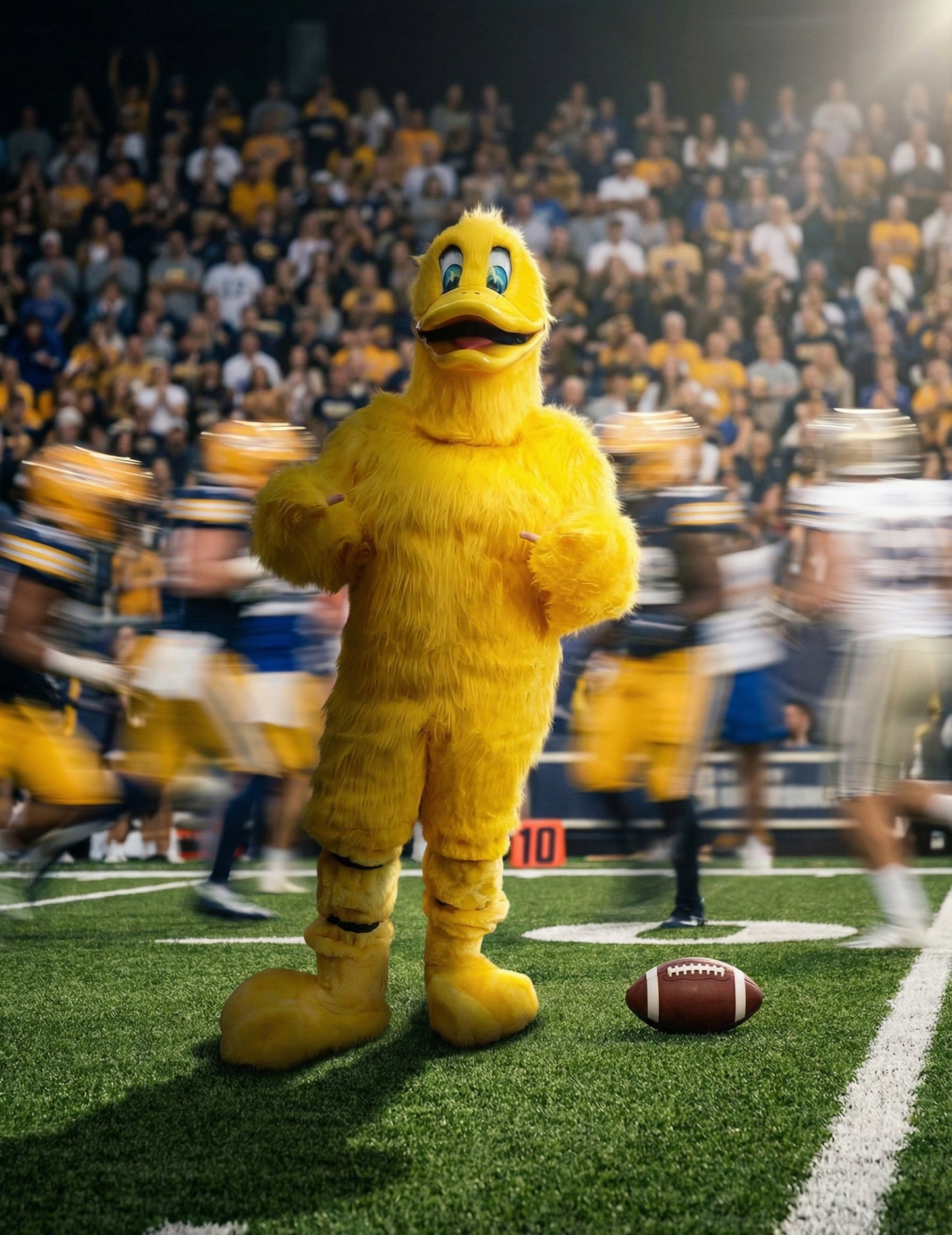 Костюм за талисман на жълта патица за възрастни