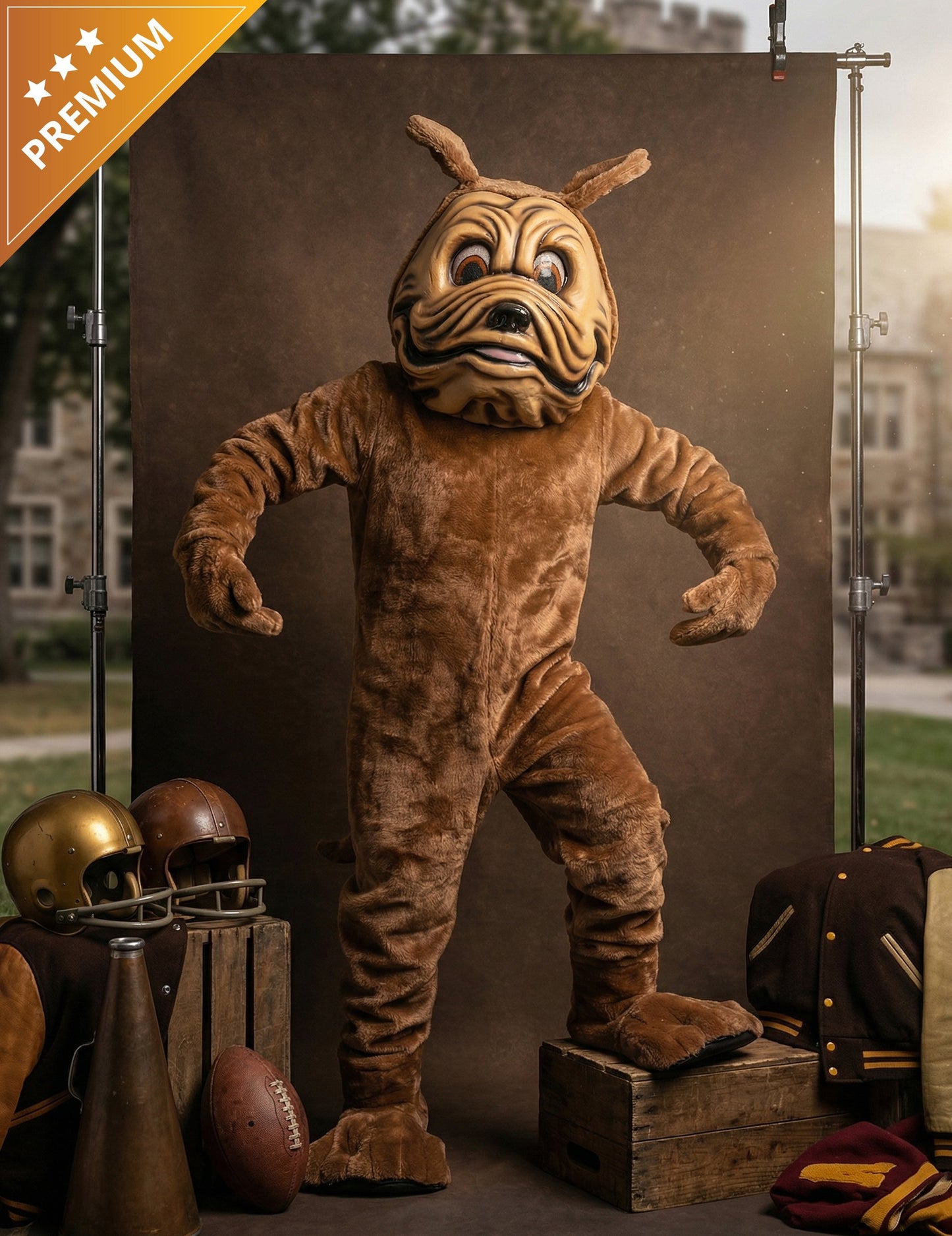 Костюм за талисман на кафяво куче за възрастни