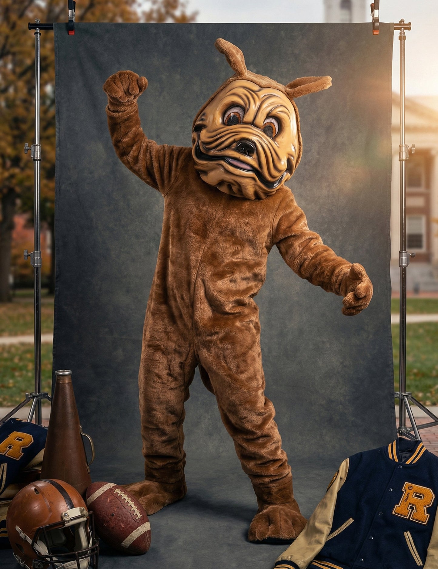 Костюм за талисман на кафяво куче за възрастни