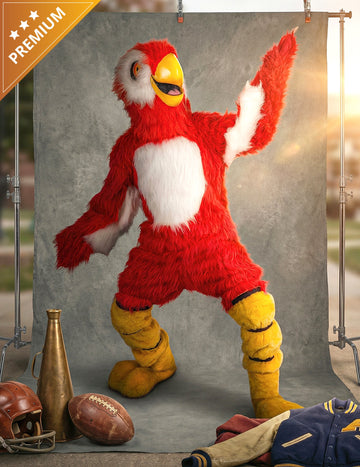 Костюм за талисман на червен папагал за възрастни