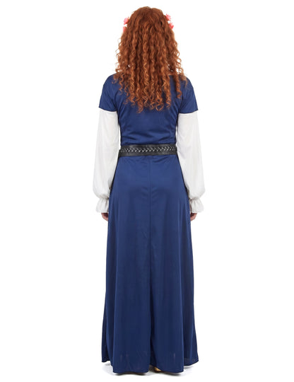 Déguisement Médiéval robe longue bleue Femme