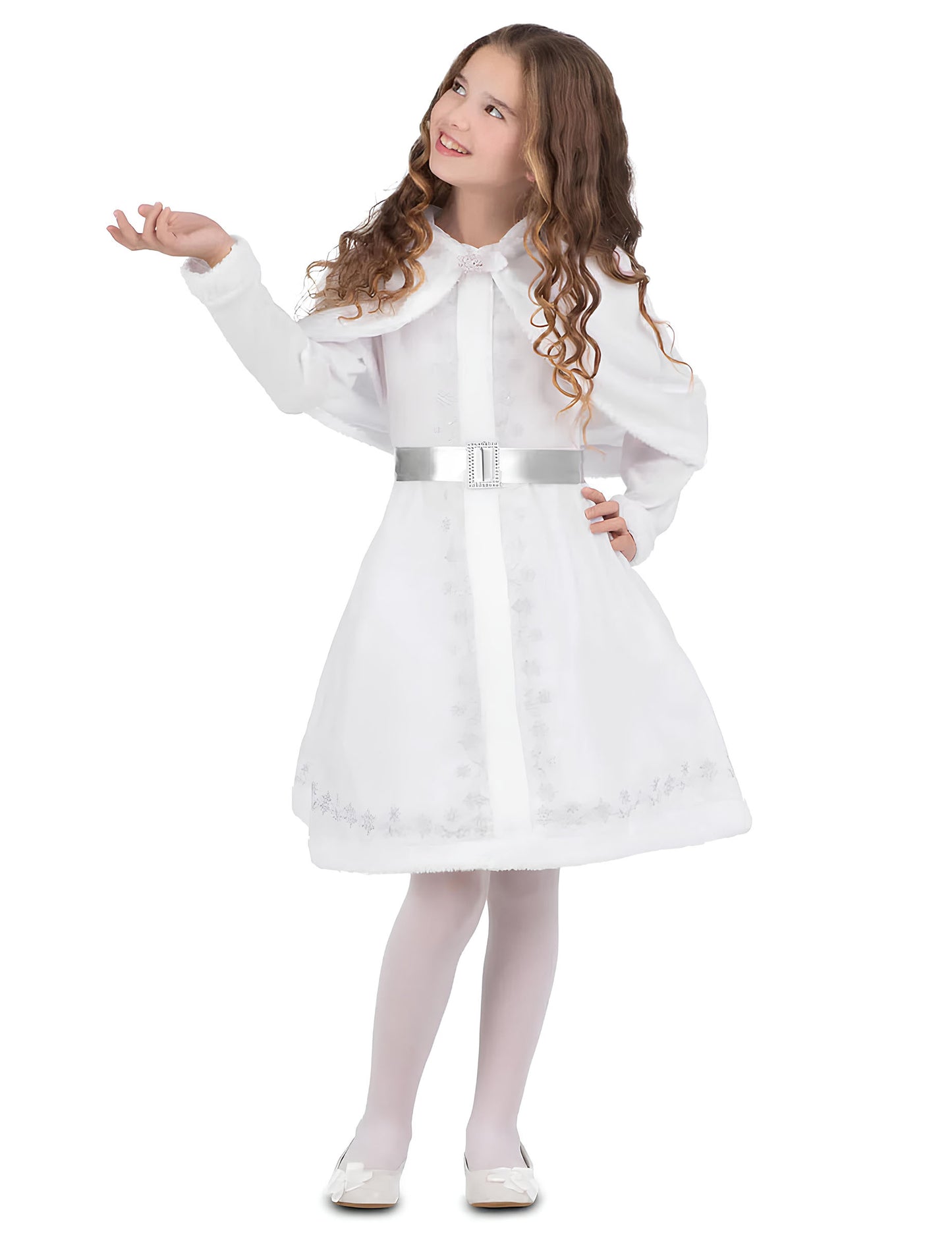 Бял костюм на Дядо Коледа за момичета