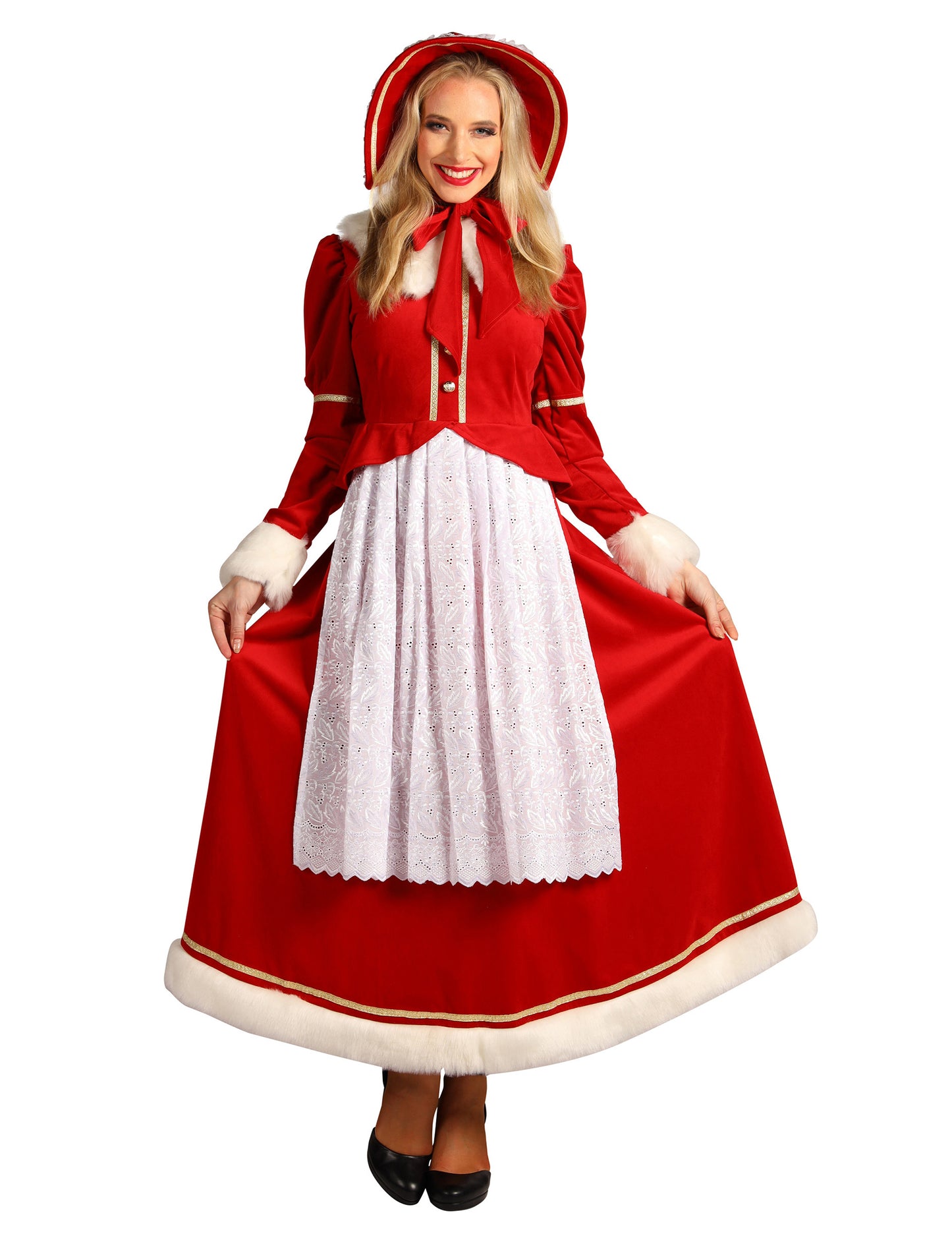 Традиционен женски костюм на г-жа Клаус с престилка