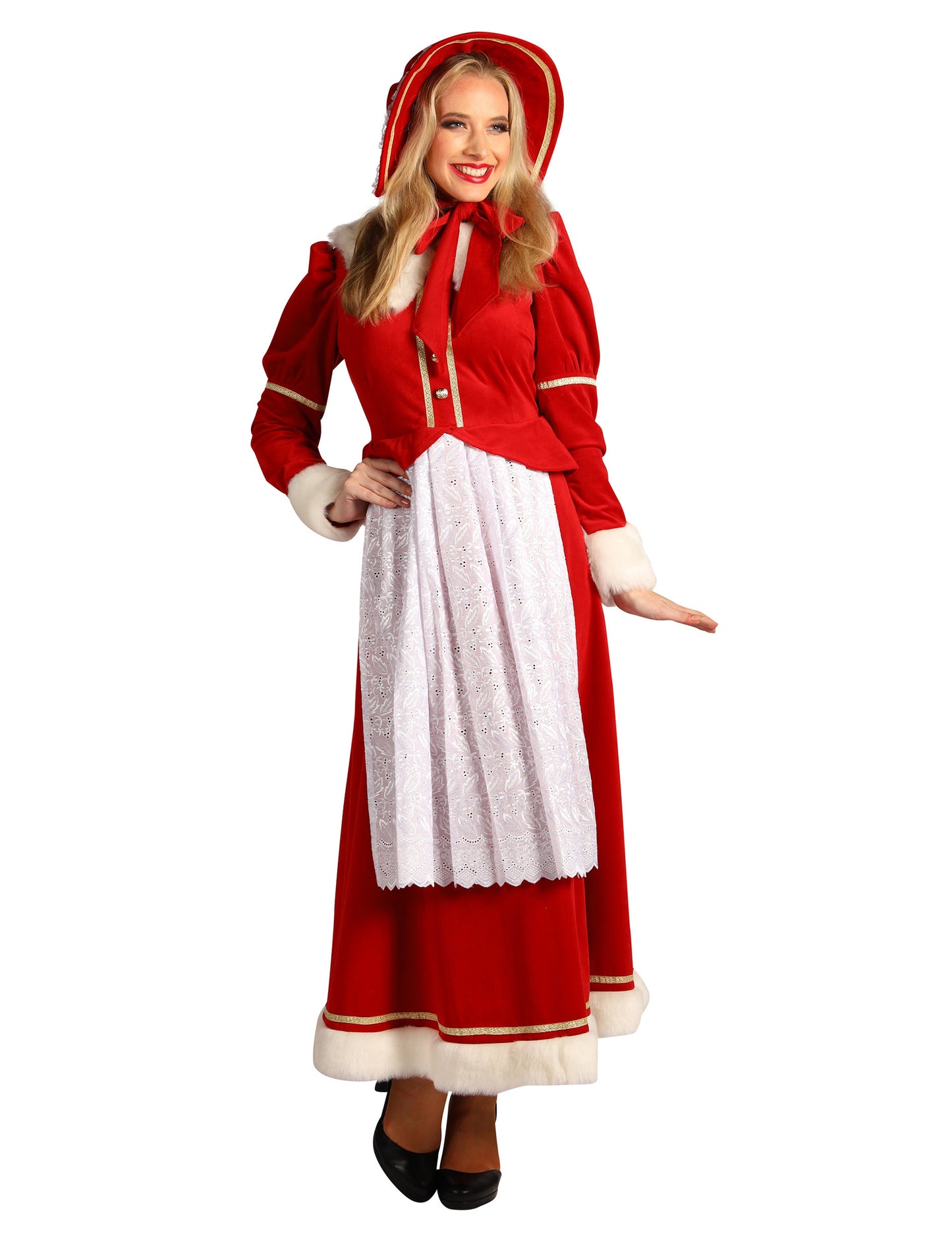Традиционен женски костюм на г-жа Клаус с престилка