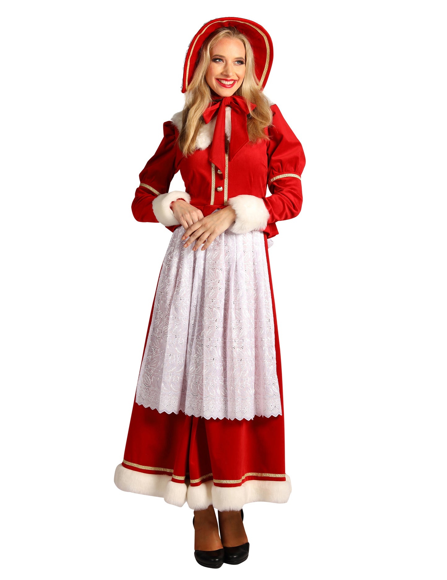 Традиционен женски костюм на г-жа Клаус с престилка