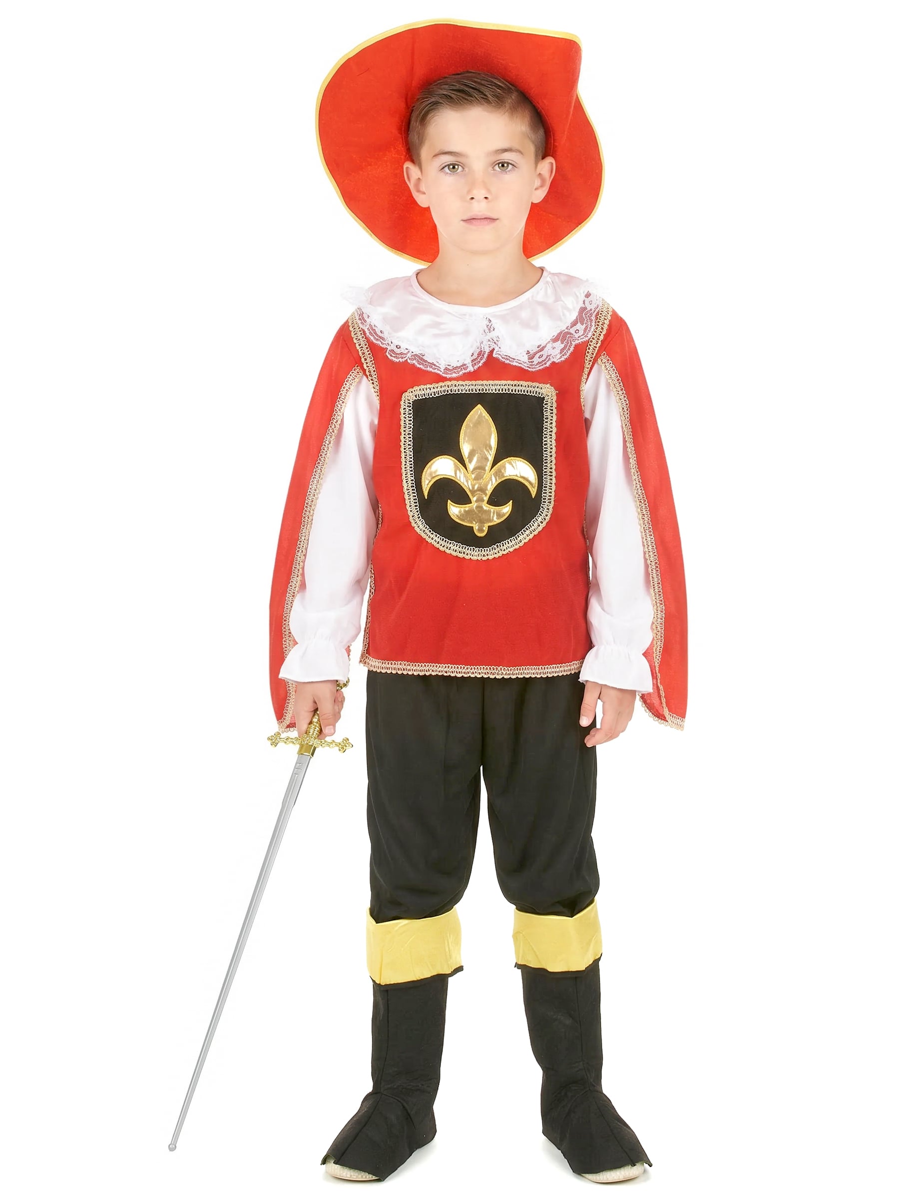 Vue d'ensemble du déguisement de mousquetaire pour garçon