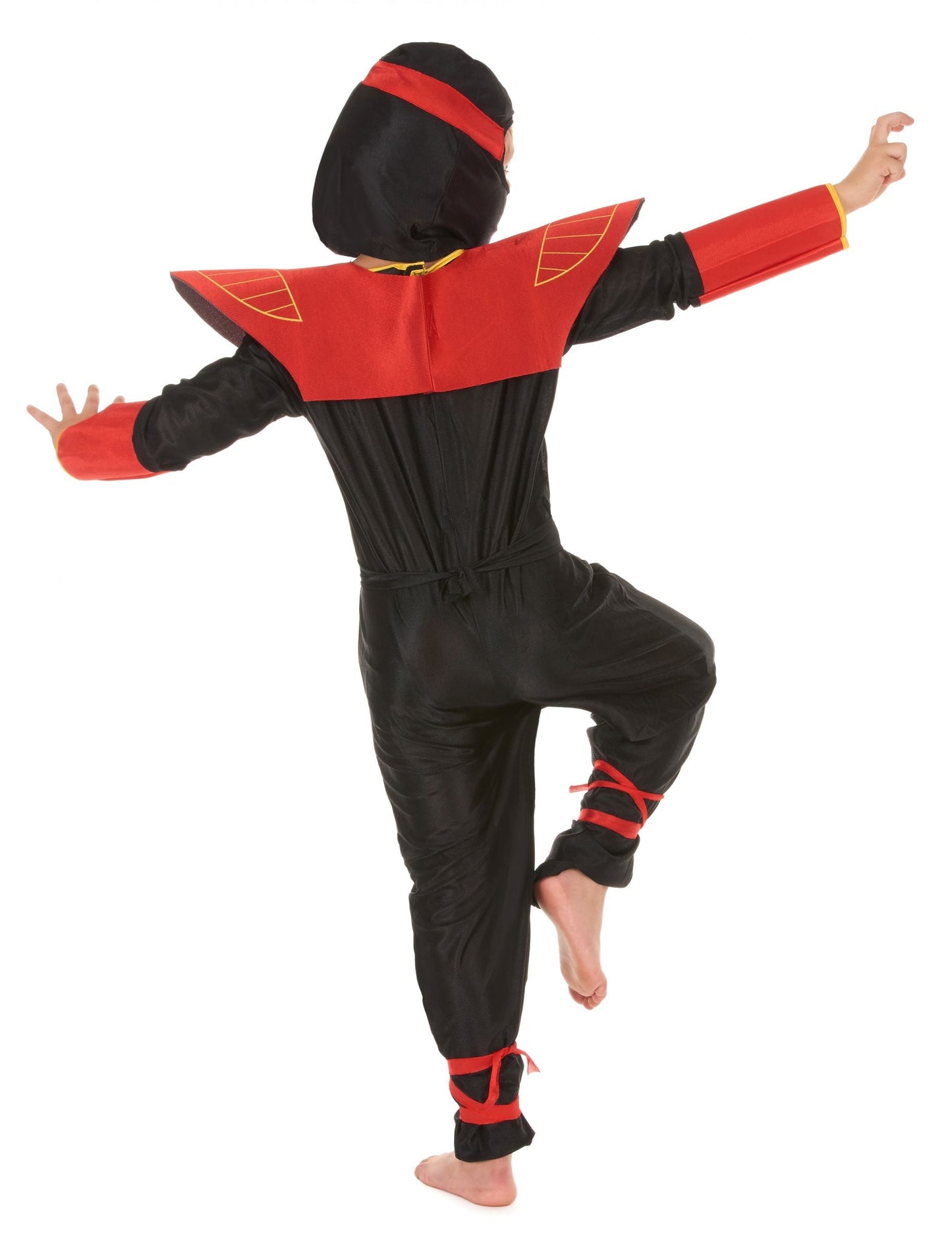 Vue de dos du déguisement ninja motifs dragons