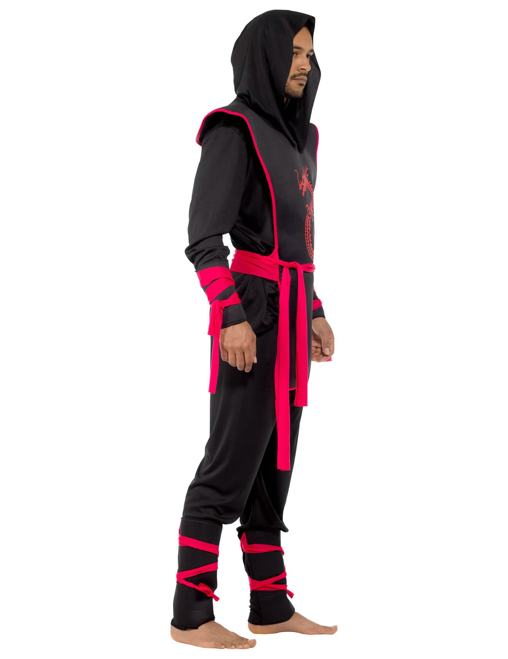 Vue de profil du déguisement ninja pour homme