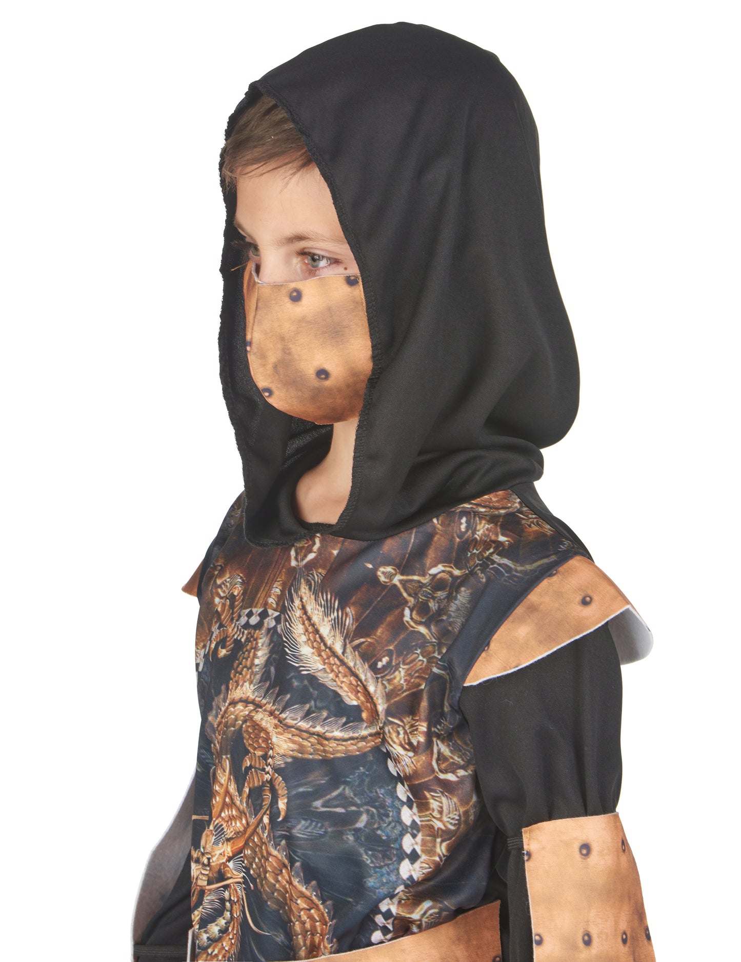 Vue de profil du déguisement ninja traditionnel pour garçon