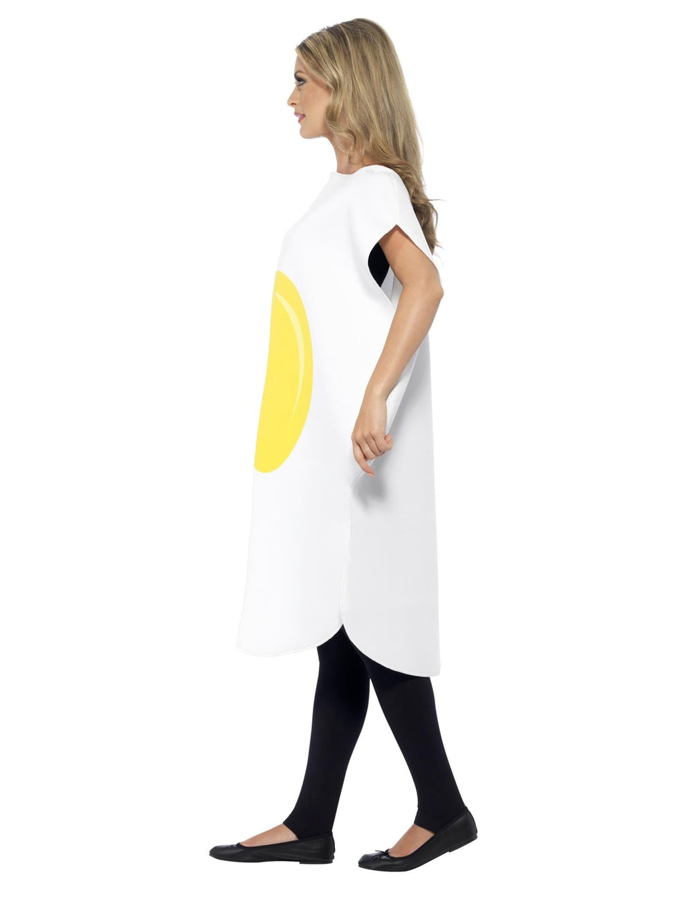 Vue de profil du déguisement oeuf sur le plat pour adulte