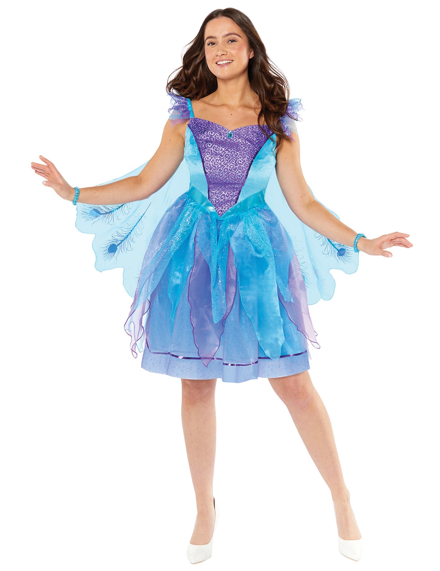 Елегантен костюм на паун за жени