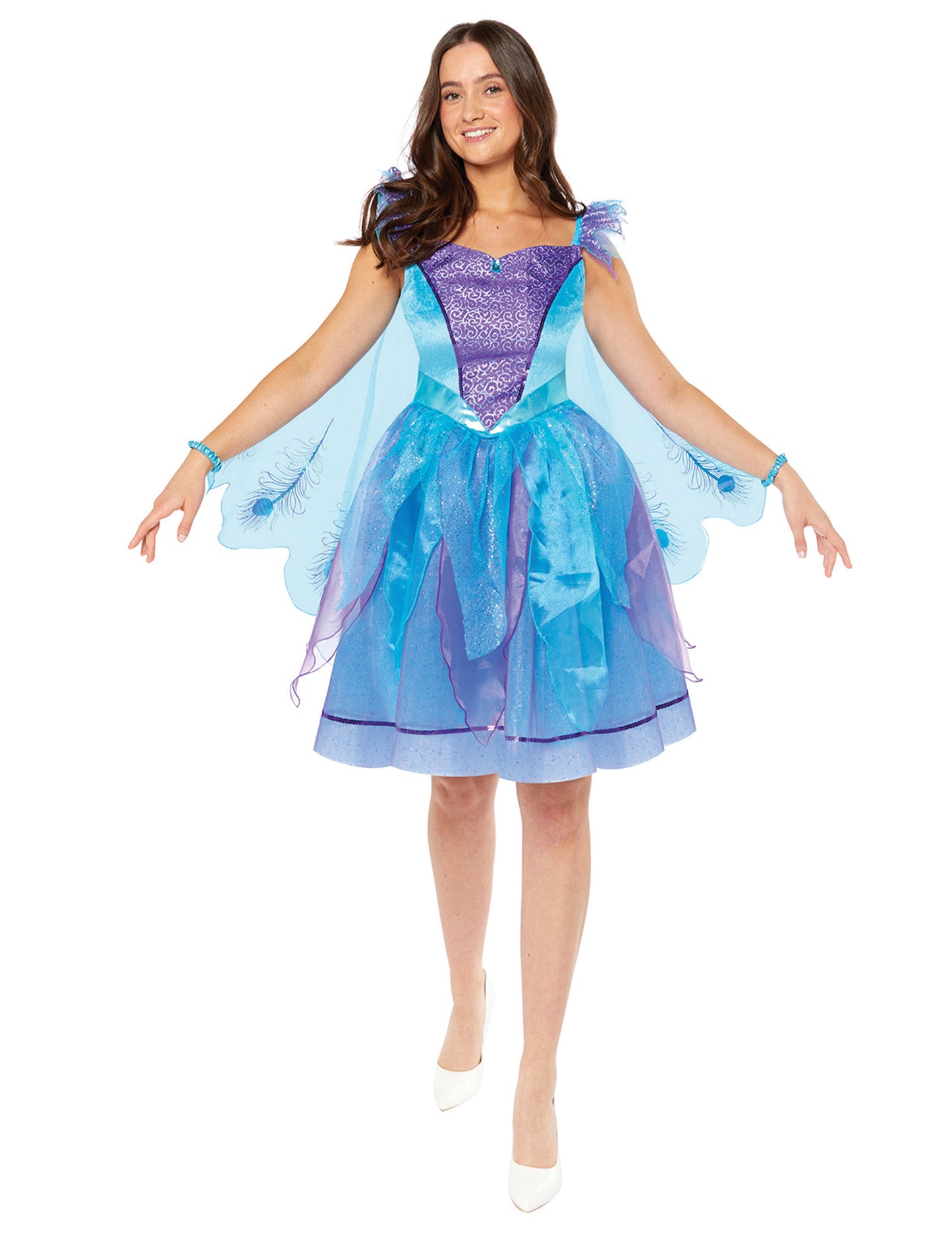 Елегантен костюм на паун за жени