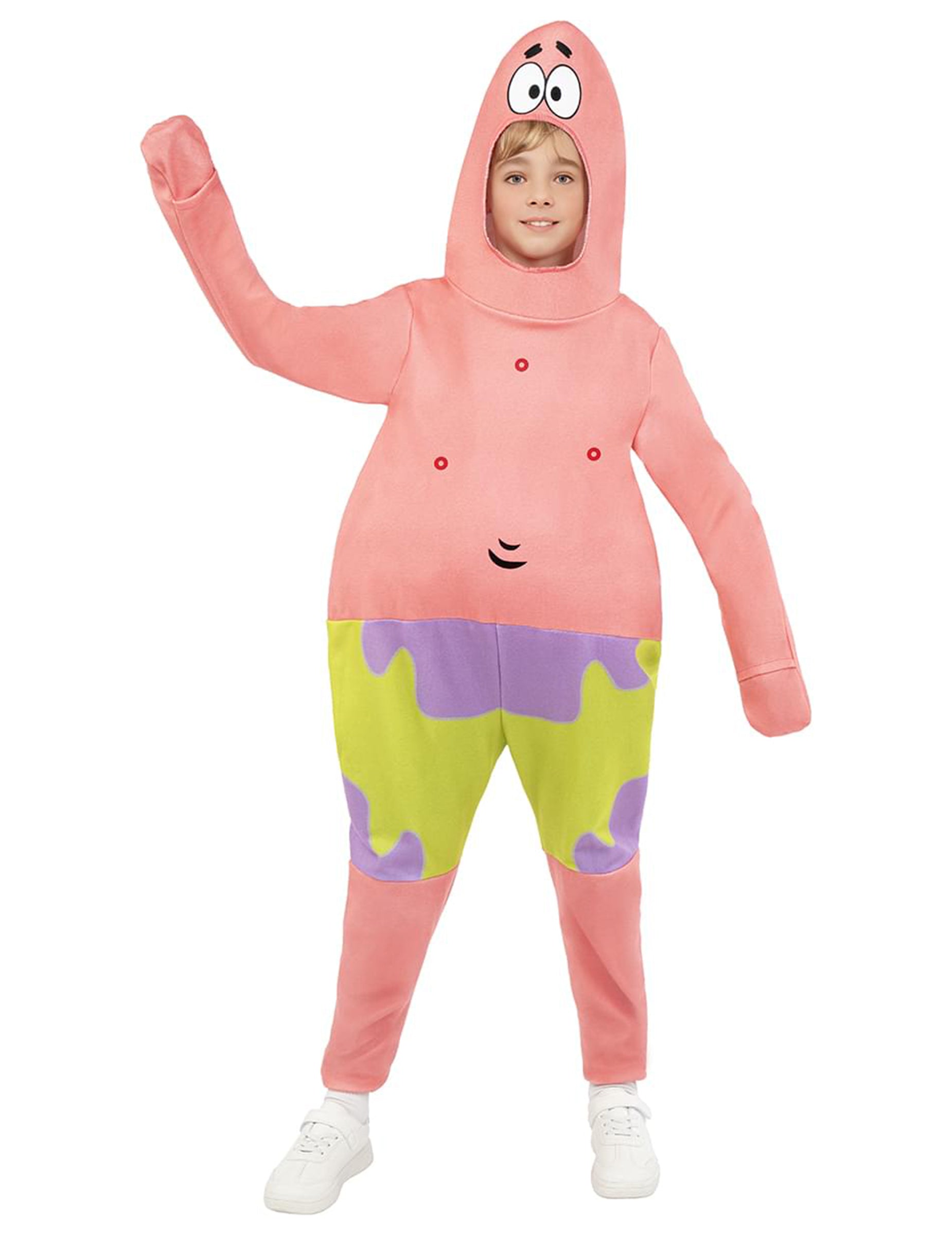 Déguisement Patrick Bob l'Éponge pour enfant rose avec short vert et violet