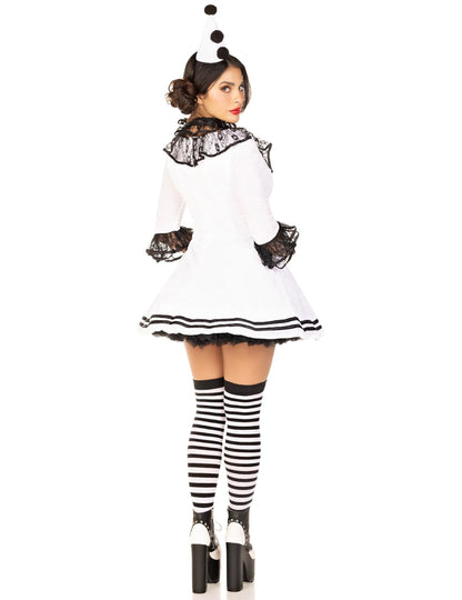 Секси женски бели костюм на Пиеррот