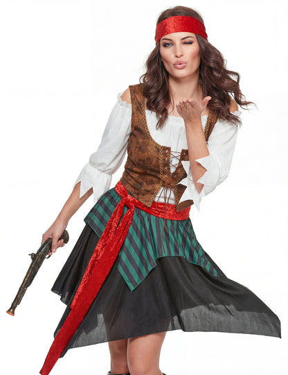 Жена раирана пиратска маскировка