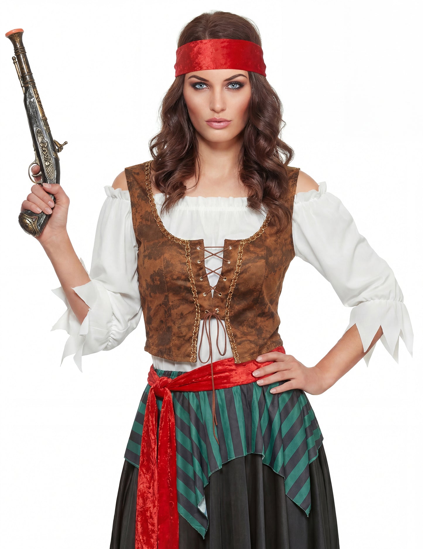 Жена раирана пиратска маскировка