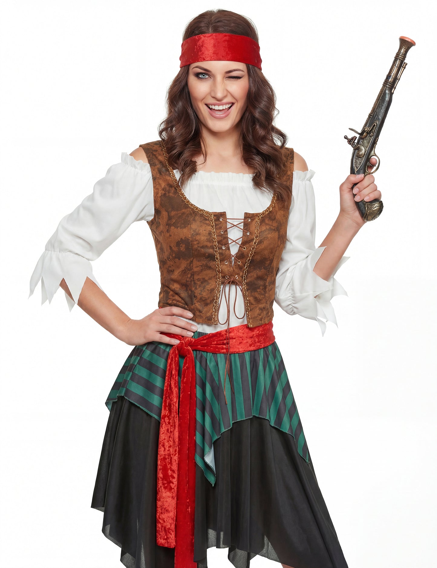 Жена раирана пиратска маскировка