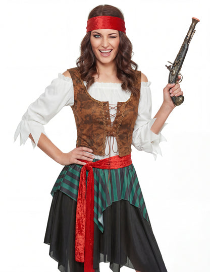 Жена раирана пиратска маскировка