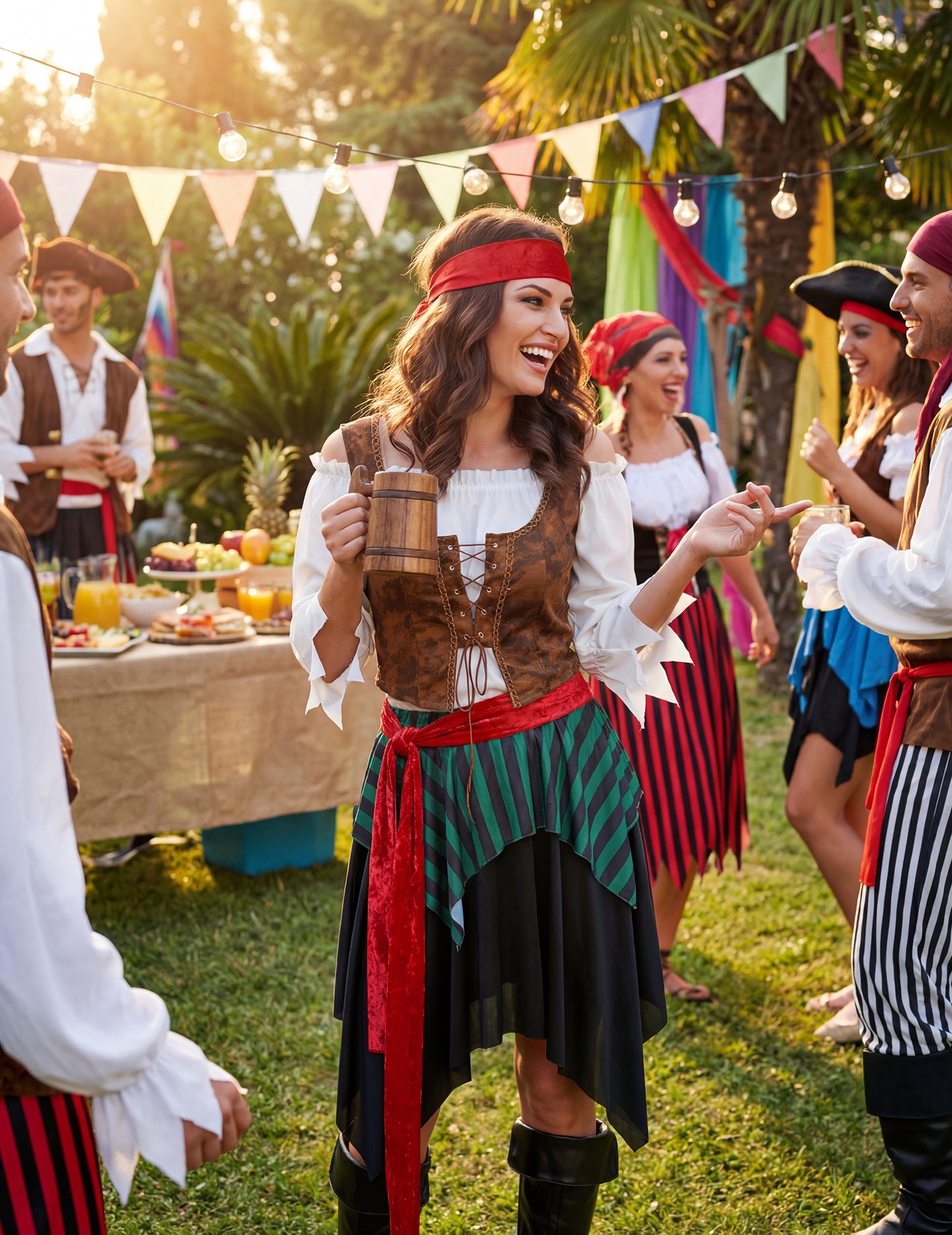 Жена раирана пиратска маскировка