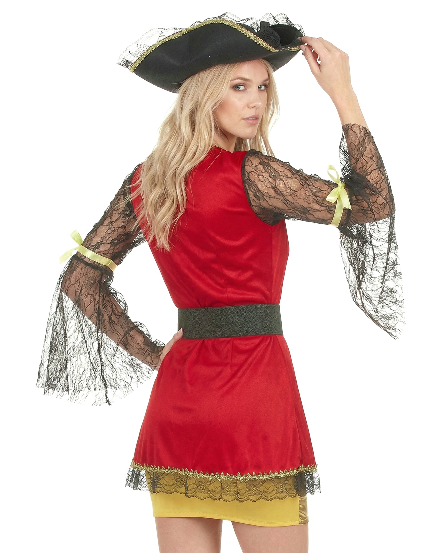 Червен и златен пиратски костюм жена
