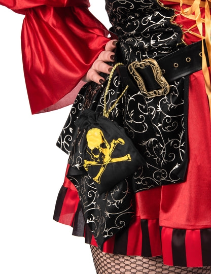 Луксозен червен луксозен червен пиратски костюм жена