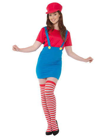 Червен водопроводчик костюм жена