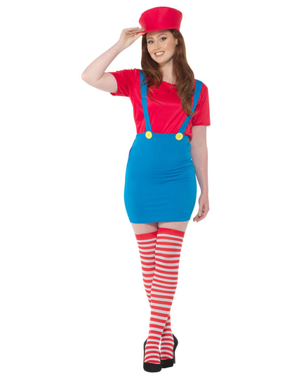 Червен водопроводчик костюм жена