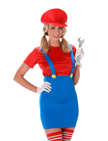 Червен водопроводчик костюм жена