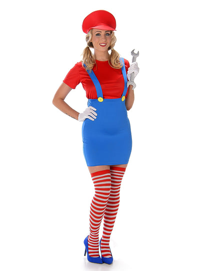 Червен водопроводчик костюм жена