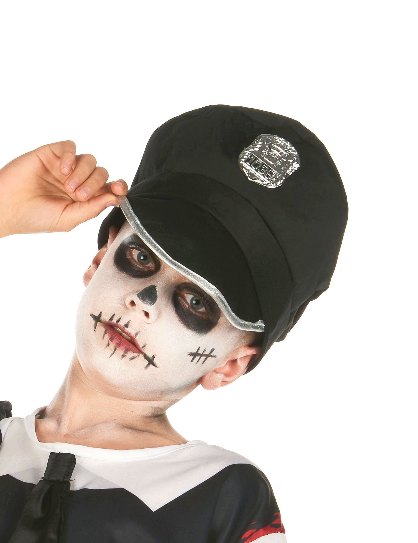 Полицейски костюм черно -бели зомби деца