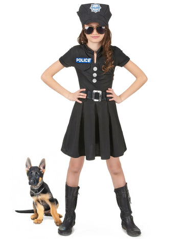 Полицейски костюм черно рокля момиче